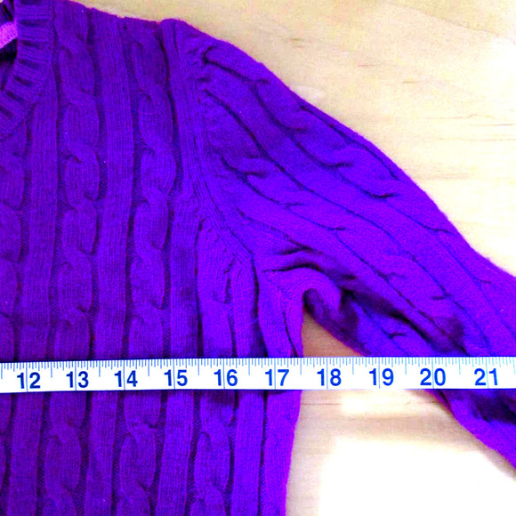 JCP Merino Wool Blend Scoop Neck Cable Sweater - Picture 6 of 10